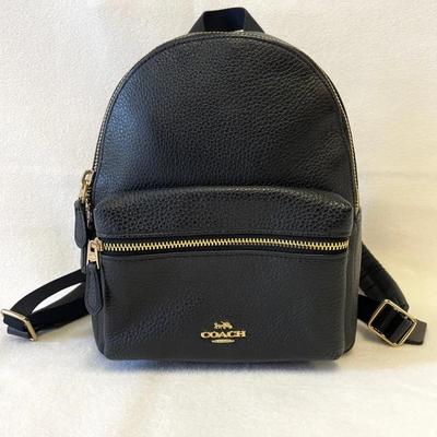 Coach Black Leather Mini Backpack 
