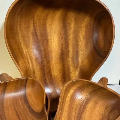 MCM Monkeypod Wood, Salad Bowl Set, Pear Shape, 9 Pcs