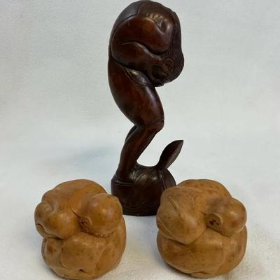 Wood Weeping Buddhas, Vintage