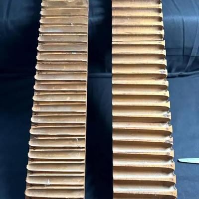 Lot 102: Vintage Wooden Textile Bobbin / Spool Racks – Industrial Thread Holder Boards