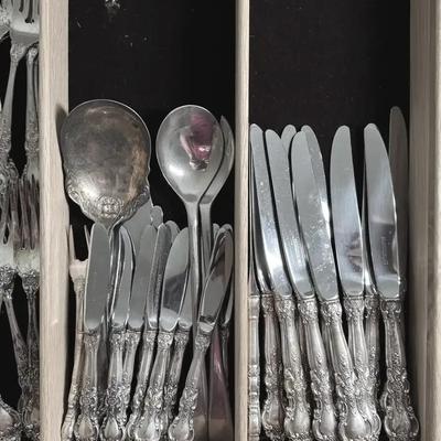 Lot 125: Sterling Silver Service by Lunt, 12 Place Setting Plus Additional Pieces...TW 121.87OZ