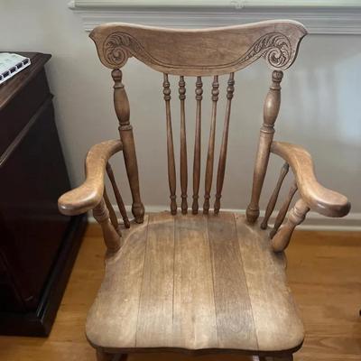Lot 310: Vintage Oak Rocking Chair