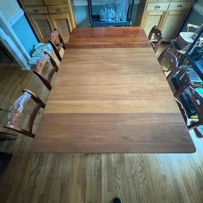 Lot 230: Watertown Table Company Mid Century Colonial Revival Cherry Dining Set 