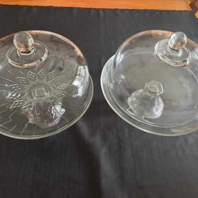 Lot 211: Two Glass Dome Cake Plates /Sundae Glasses