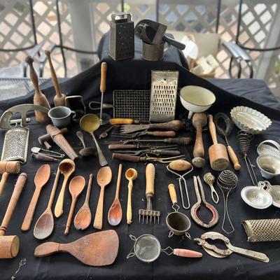 Lot 303: Antique Kitchen And Home Items For Decor - Set 2