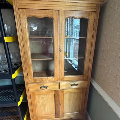 Lot 215: Mid Twentieth Century Farmhouse China Cabinet