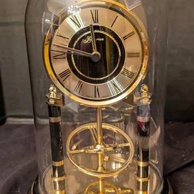 Sale Photo Thumbnail #49: Anniversary Dome Clock – Brass & Glass Display