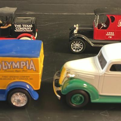 Sale Photo Thumbnail #78: Diecast Bank Cars With Advertising Featuring Texaco And Olympia