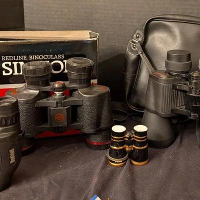 Sale Photo Thumbnail #77: Lot Of Binoculars With Accessories 