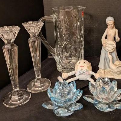 Sale Photo Thumbnail #44: Lot of Decorative Glass & Figurines – Featuring Waterford Candleholders
