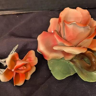 Sale Photo Thumbnail #6: Vintage Porcelain Rose Figurine Set