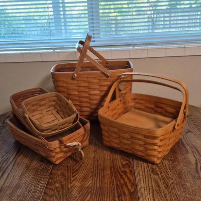 Longaberger Basket Collection of Five 1990's