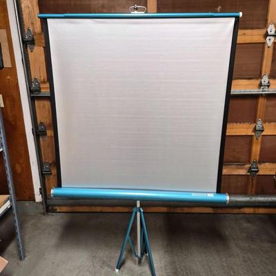 Kodak Carousel Projector, Da-Lite Tripod Screen & Slide Files