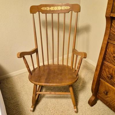 Vintage Korean Wood Rocking Chair (#1)