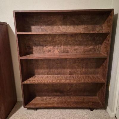 Graceful Amish Wood Bookshelf - Subtle Waterfall Edges