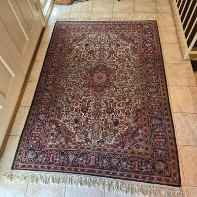 Vintage Persian-Style Hand-Woven Wool Rug 5x7