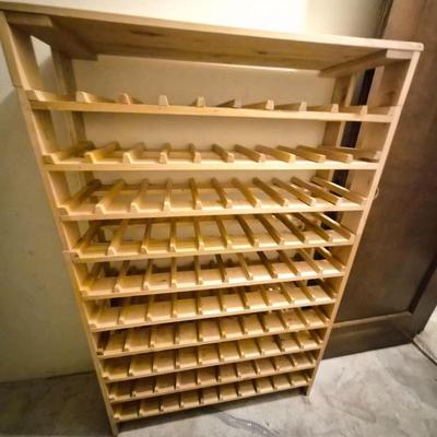 Natural Wood Wine Rack – Holds Up to 100 Bottles