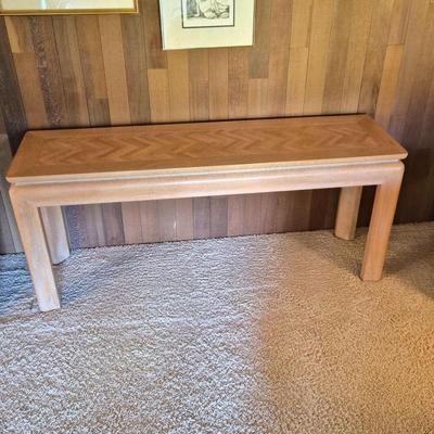 Light Wood Parquet Console Table