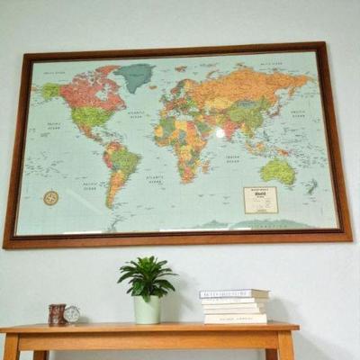 2002 Rand Nally Framed World Map M Series