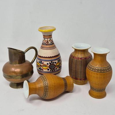 Bud Vase Variety - Bamboo, Copper and Ceramic
