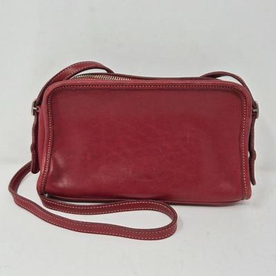 Authentic Red Leather Coach Handbag