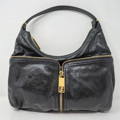 Authentic Fendi Black Leather Shoulder Bag with Dustbag ($350)