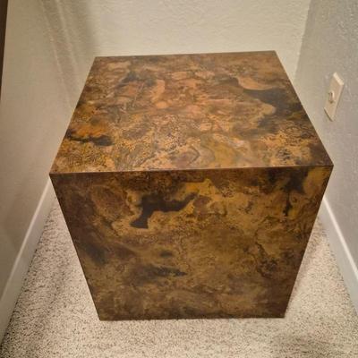 Laminated Wood Cube Accent Table
