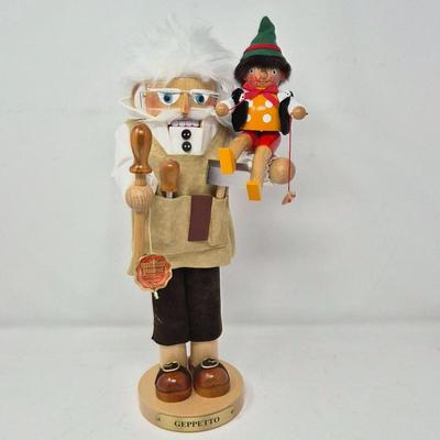 Steinbach Geppetto & Pinocchio Nutcracker 16-Inch Tall