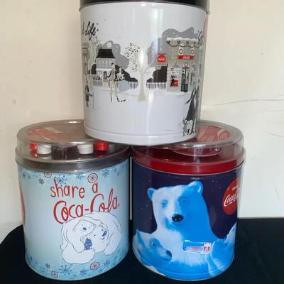 Large Coke Christmas Tins