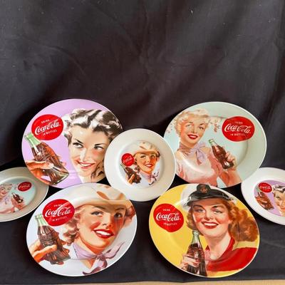 Retro Coke Lady Plates