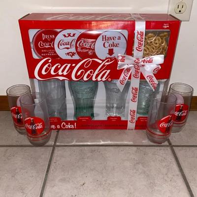 Coke Gift Set & 4 Glasses