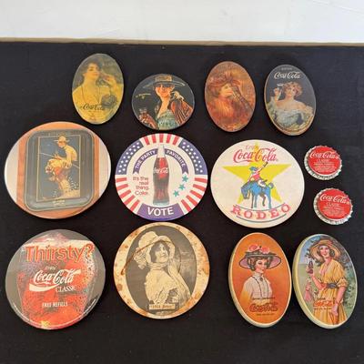 Vintage Coke Pins, Tins and More