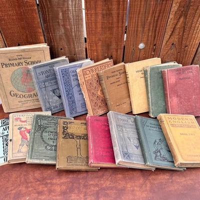 Antique Primary School Readers English Arithmetic Art Science 