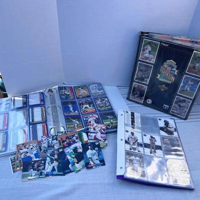 Baseball Basketball & Football Cards, 2 Binders & Singles