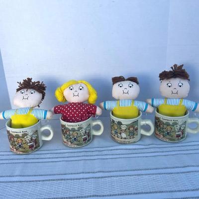 Campbells Kids Soup Mugs & Doll Plush (4) 1994 Westwood 