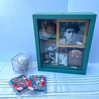 KC Royals Signed George Brett Gameball, Boston Red Sox Theodore Samuel Williams Shadow Box 