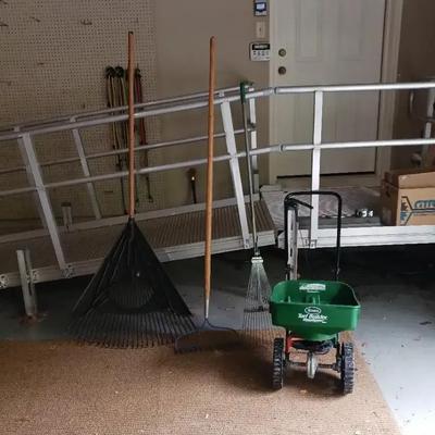 Rakes and Scotts Lawn Spreader