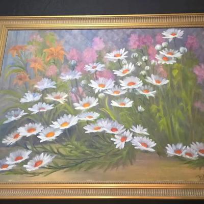 Original Oil Painting "Garden Daisies"
