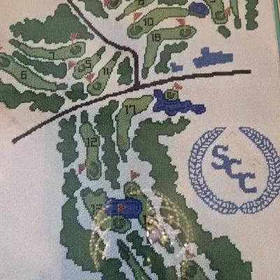 Embroidered Golf Course Map