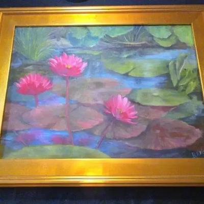 Original Oil Painting Lily Pads