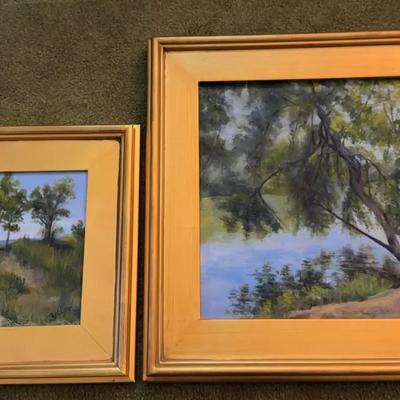 Point Look Out, Waterfront Original Oil Paintings, 2 Pieces 