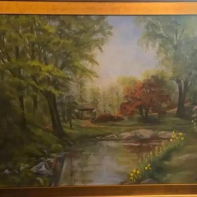 Original Oil Painting "Spring In Japenese Garden"