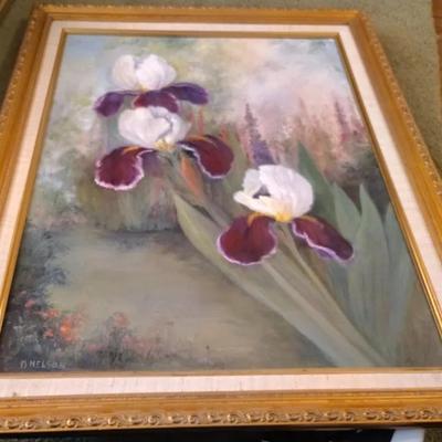 Original Oil Painting "Portrait Of An Iris" 