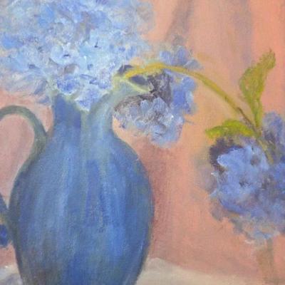Floral Still Lifes Original Oil Paintings, 2 Pieces