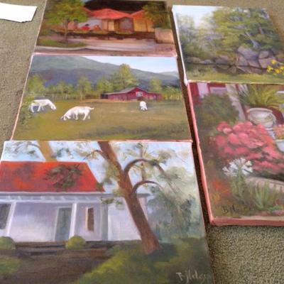 Homescapes Original Oil Paintings, 5 Pieces  