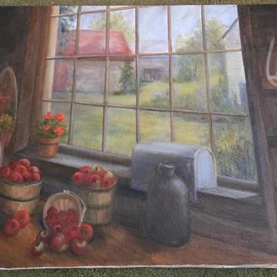 Fall Harvest Still Life Original Oil Paintings, 2 Pieces