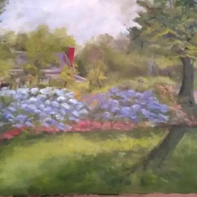 Original Oil Painting "Hydrangea garden"