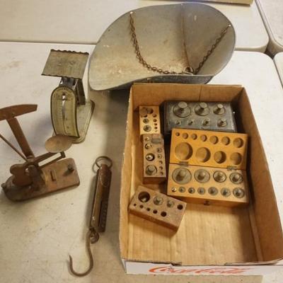 Sale Photo Thumbnail #237: 1238	GROUP OF ASSORTED SCALES AND WEIGHTS

