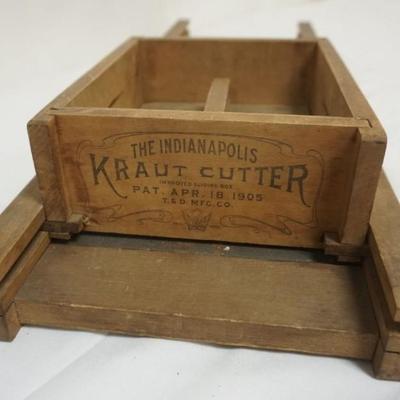 Sale Photo Thumbnail #130: 1130	THE INDIANAPOLIS KRAUT CUTTER 190, APPROXIMATELY 27 IN X 9 IN X 5 IN
