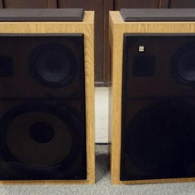 Sale Photo Thumbnail #223: 1224	BSR DR-1550 L&R FLOOR SPEAKERS, SOME IN NEED OF NEW SURROUNDS, EACH APPROXIMATELY 20 IN X 11 IN X 30 IN 
